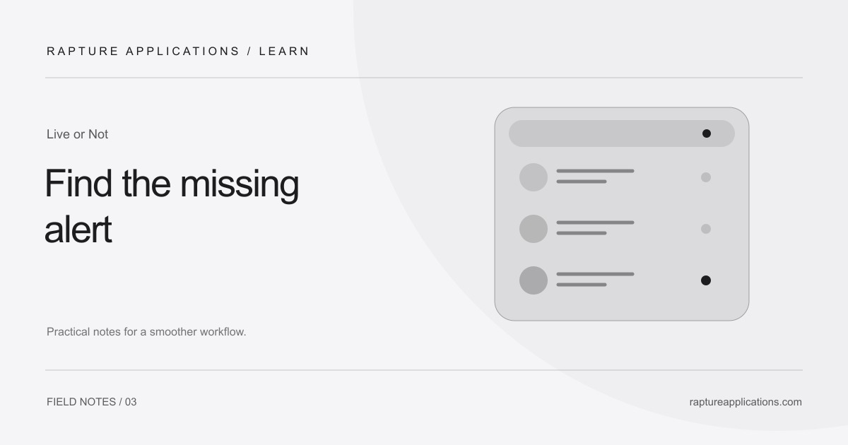 Live or Not guide: Find the missing alert