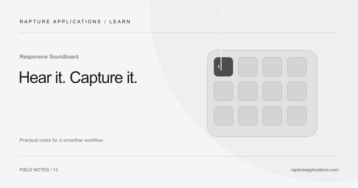 Responsive Soundboard guide: Hear it. Capture it.