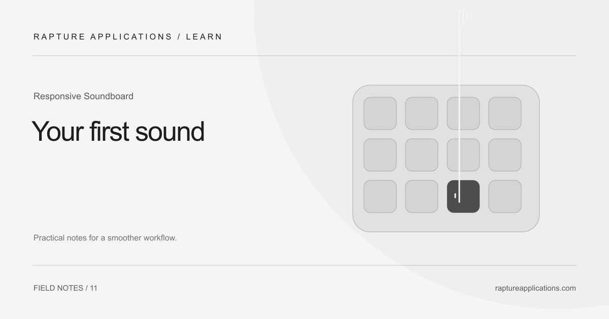 Responsive Soundboard guide: Your first sound