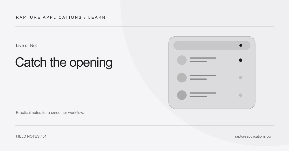 Live or Not guide: Catch the opening